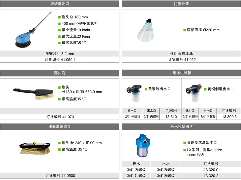 高压清洗机附件-地板清洗、清洁刷、其它